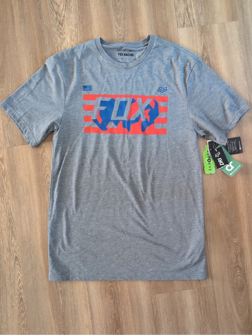 Fox Racing Men’s M Fox Tech Graphic T-Shirt flag USA dri release motor cross